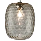 Venetian Glass and Chrome Metal Pendant Lamp Made in Italy - Calima Viadurini