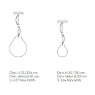 Suspended Lamp in Hand-Blown Cased Venetian Glass - Balloon Viadurini