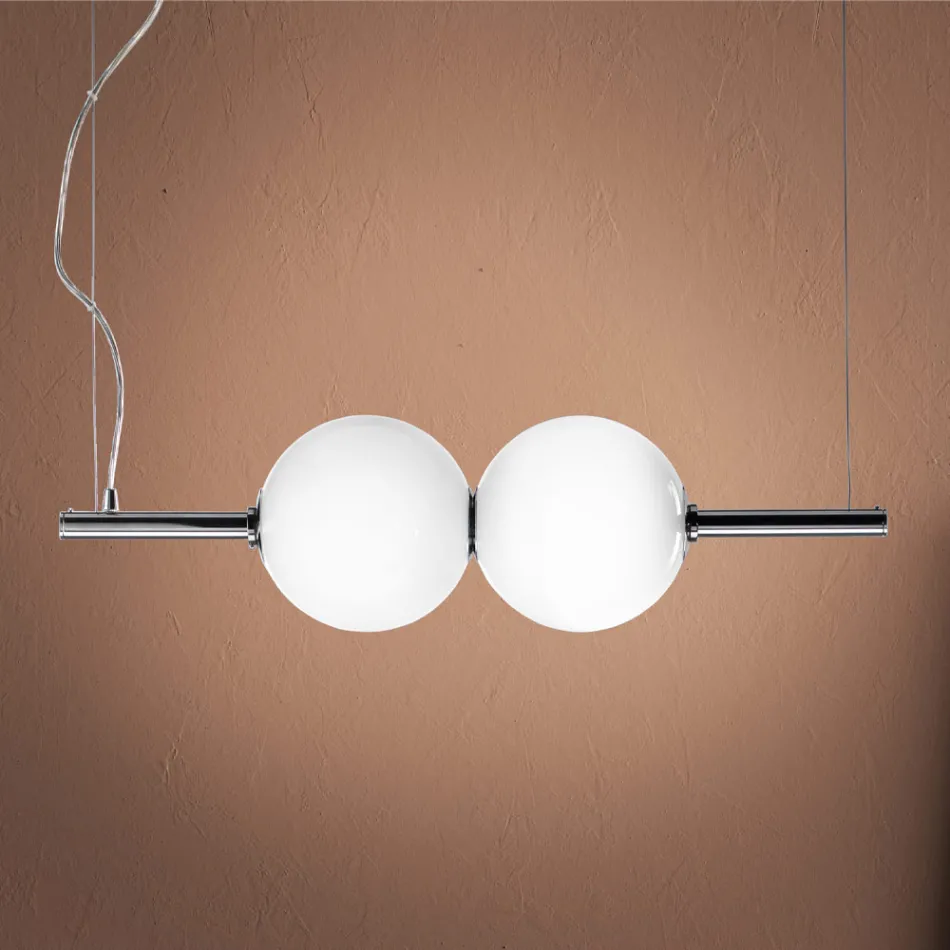 Hanging Lamp in Hand-Blown Cased Venetian Glass - Jupiter Viadurini