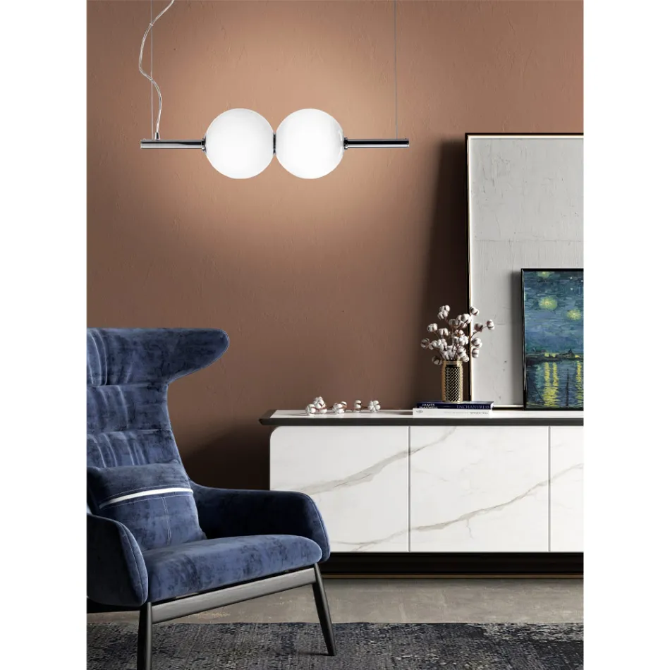 Hanging Lamp in Hand-Blown Cased Venetian Glass - Jupiter Viadurini