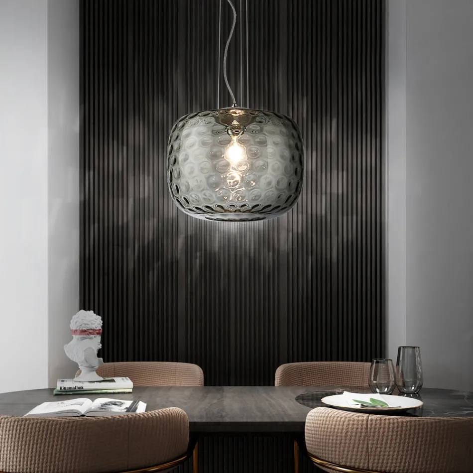 Handcrafted Venetian Blown Glass Hanging Lamp - Cloe Balloton Viadurini