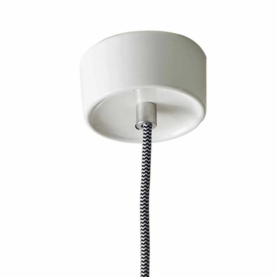 Modern suspended lamp in ceramic and aluminum made in Italy Asia Viadurini