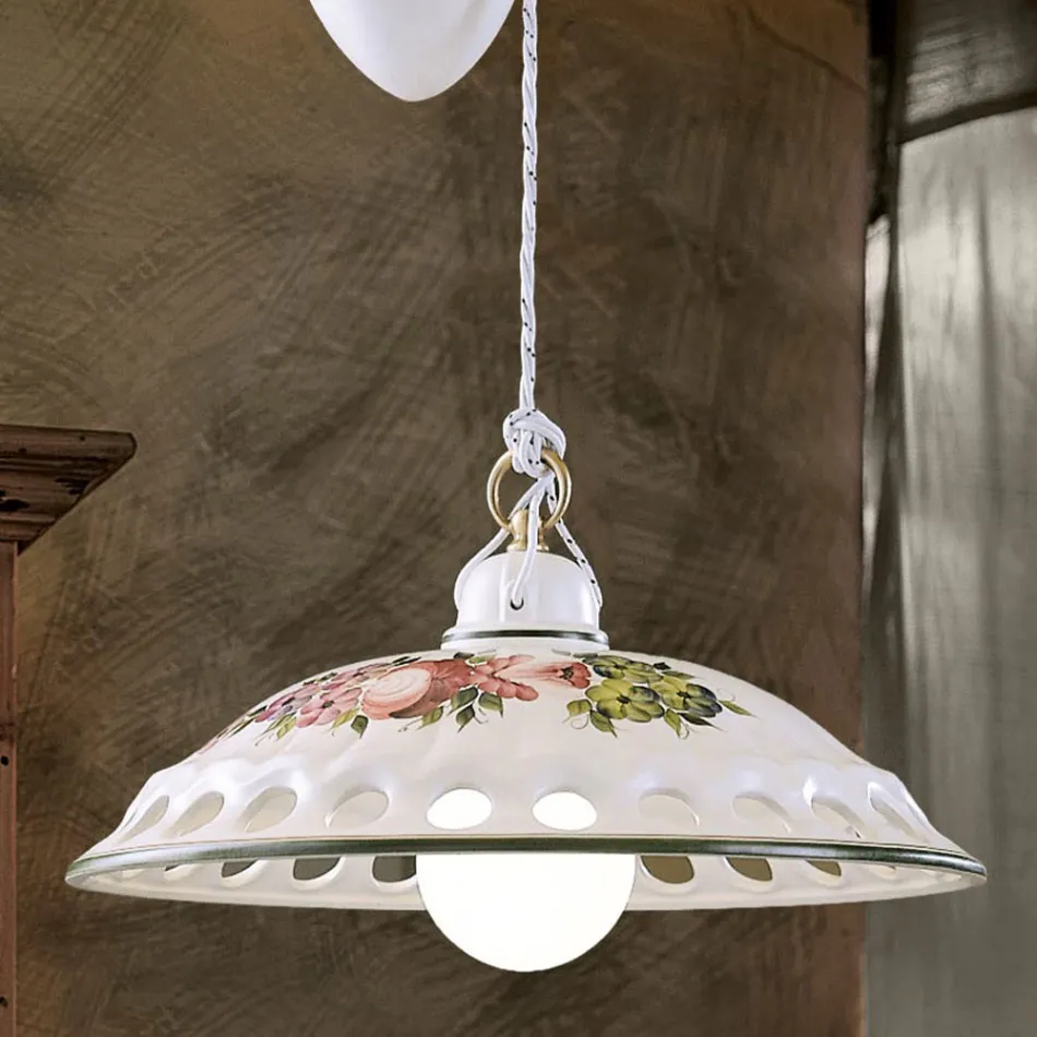 Hand Made Ceramic Ups and Down Hanging Lamp with Passanastri - Naples Viadurini