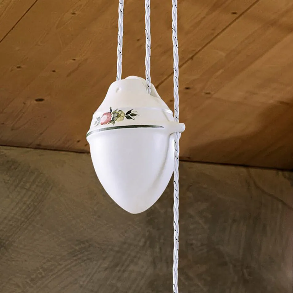 Hand Made Ceramic Ups and Down Hanging Lamp with Passanastri - Naples Viadurini
