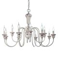 Chandelier 12 Lights Artisan Hand Painted Ceramic and Brass - Sanremo