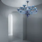 Venetian Glass Chandelier 12 Lights Made in Italy - Ismail Viadurini