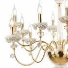 Classic 12 Lights Chandelier in Porcelain and Luxury Blown Glass - Eteria Viadurini