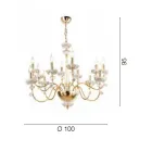 Classic 12 Lights Chandelier in Porcelain and Luxury Blown Glass - Eteria Viadurini