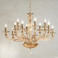 Classic 12 Lights Chandelier in Handmade Rigaton Glass - Fievole