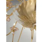 Classic 12 Lights Chandelier in Glass, Crystal and Luxury Metal - Flanders Viadurini