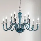 Classic 12 Lights Chandelier in Handmade Glass and Crystal - Mariangela Viadurini