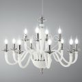 Classic 12 Lights Chandelier in Handmade Glass and Crystal - Mariangela