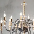 Classic Chandelier 12 Lights in Italian Hand Made Glass - Similo Viadurini