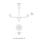 12 Lights Chandelier in White Venice Glass and Chromed Metal - Ismail Viadurini