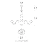 12 Lights Chandelier in Venice Glass and Metal Made in Italy - Foscarino Viadurini