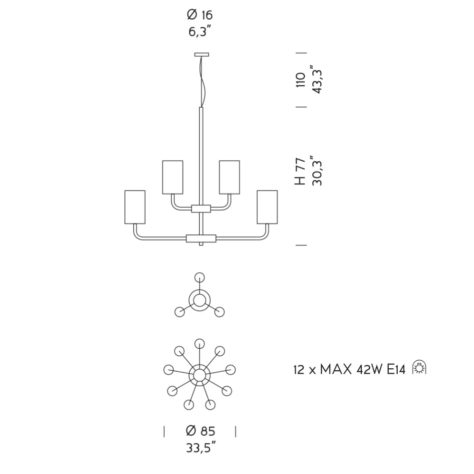 12 Lights Chandelier in Venice Glass and Metal Made in Italy - Graham Viadurini