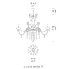 12 Lights Amethyst Venetian Glass Chandelier Made in Italy - Florentine Viadurini