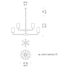 18 Lights Handcrafted Venetian Glass Chandelier Made in Italy - Graham Viadurini