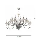 Classic 18 Lights Chandelier in Porcelain and Luxury Blown Glass - Eteria Viadurini
