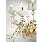 Classic 18 Lights Chandelier in Glass, Crystal and Luxury Metal - Flanders Viadurini