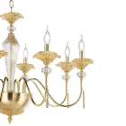 Classic 18 Lights Chandelier in Glass, Crystal and Luxury Metal - Flanders Viadurini