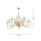 Classic 18 Lights Chandelier in Glass, Crystal and Luxury Metal - Flanders Viadurini