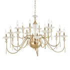 Classic 18 Lights Chandelier in Glass, Crystal and Luxury Metal - Flanders Viadurini