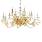 18 Lights Chandelier in Blown Glass and Classic Luxury Crystal - Cassea Viadurini