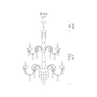 18 Lights Chandelier in Venetian Glass and Metal Classic - Florentine Style Viadurini