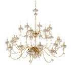 Classic 24 Lights Chandelier in Porcelain and Luxury Blown Glass - Eteria Viadurini