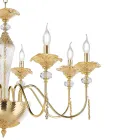 Classic 24 Lights Chandelier in Glass, Crystal and Luxury Metal - Flanders Viadurini