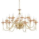 Classic 24 Lights Chandelier in Glass, Crystal and Luxury Metal - Flanders Viadurini