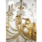 24 Lights Chandelier in Blown Glass and Classic Luxury Crystal - Cassea Viadurini