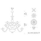 Handcrafted Chandelier 28 Lights in Blue Venetian Glass and Metal - Foscarino Viadurini