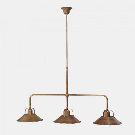 3 Lights Chandelier in Brass Vintage Design Made in Italy - Cascina by Il Fanale Viadurini