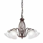 3 or 5 Lights Chandelier in Iron, Hand Painted Ceramic and Glass - Ferrara Viadurini