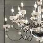 Classic 30 Lights Chandelier in Porcelain and Luxury Blown Glass - Eteria Viadurini