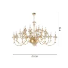 Classic 30 Lights Chandelier in Porcelain and Luxury Blown Glass - Eteria Viadurini