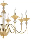 Classic 8 Light Chandelier in Glass, Crystal and Luxury Metal - Flanders Viadurini
