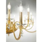 Classic 8 Lights Chandelier in Blown Glass and Hand Details - Phaedra Viadurini