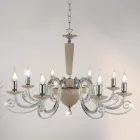 Classic 8 Lights Chandelier Italian Handcrafted Glass and Crystal - Malaysia Viadurini