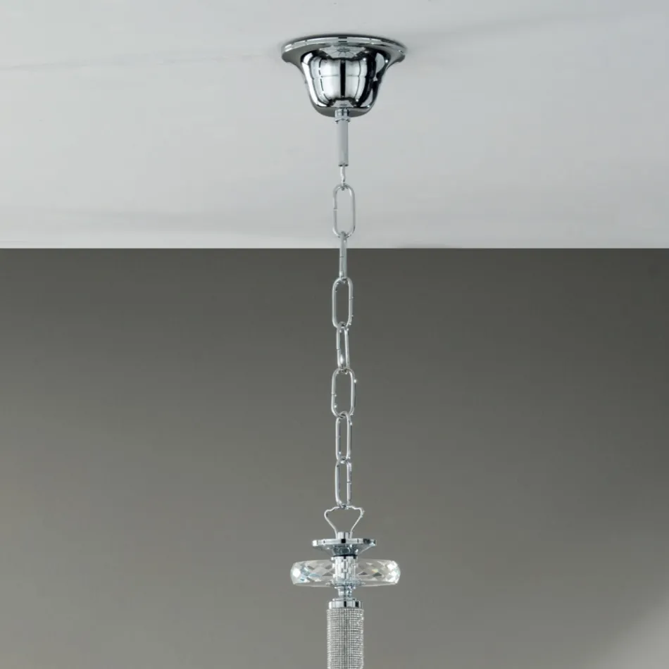 Chandelier 8 Lights Classic Italian Glass Handcrafted Teal - Similo Viadurini