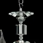 Chandelier 8 glass desgin lights with Ivy crystal decorations Viadurini