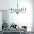 Chandelier 8 glass desgin lights with Ivy crystal decorations Viadurini