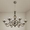 8 Lights Chandelier in Venice Glass and Metal Made in Italy - Foscarino