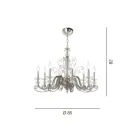 8 Lights Chandelier in Blown Glass and Classic Luxury Crystal - Cassea Viadurini