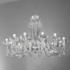 12 Light Handmade Venetian Glass Chandelier, Made in Italy - Regina Viadurini