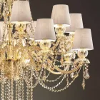Chandelier with 16 Lights Handmade in Venice Glass, Made in Italy - Milagros Viadurini