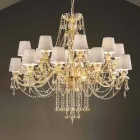 Chandelier with 16 Lights Handmade in Venice Glass, Made in Italy - Milagros Viadurini