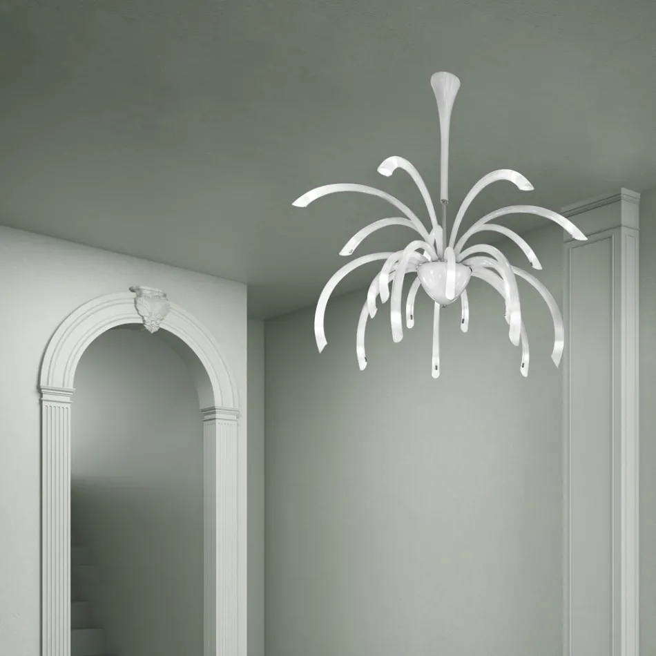 21 Lights Venetian Glass Chandelier Handmade in Italy - Jason Viadurini